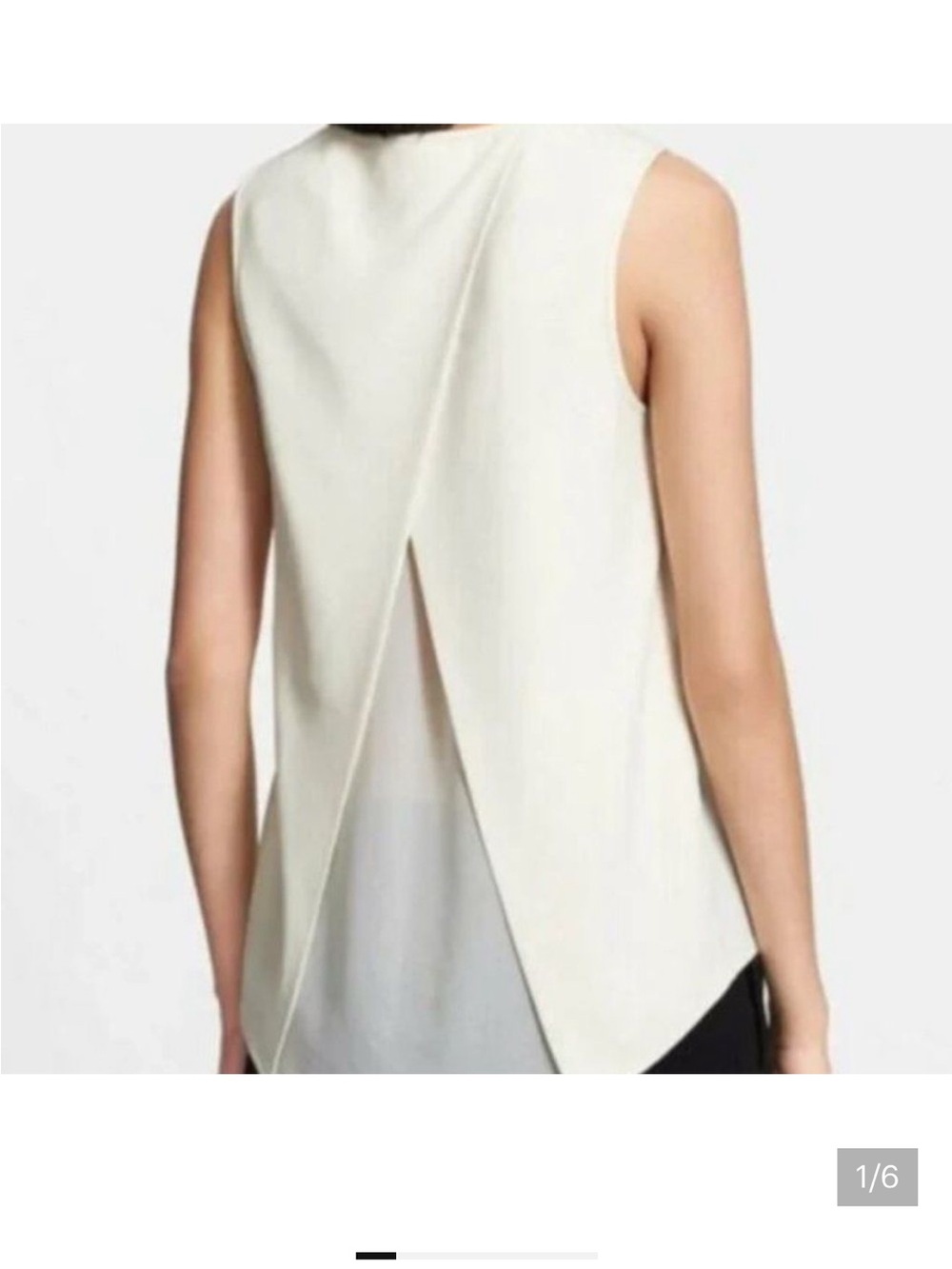 Rag & Bone Cream Silk Cross Back Sleeveless Top Medium